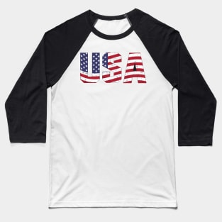 vintage usa text with flag Baseball T-Shirt